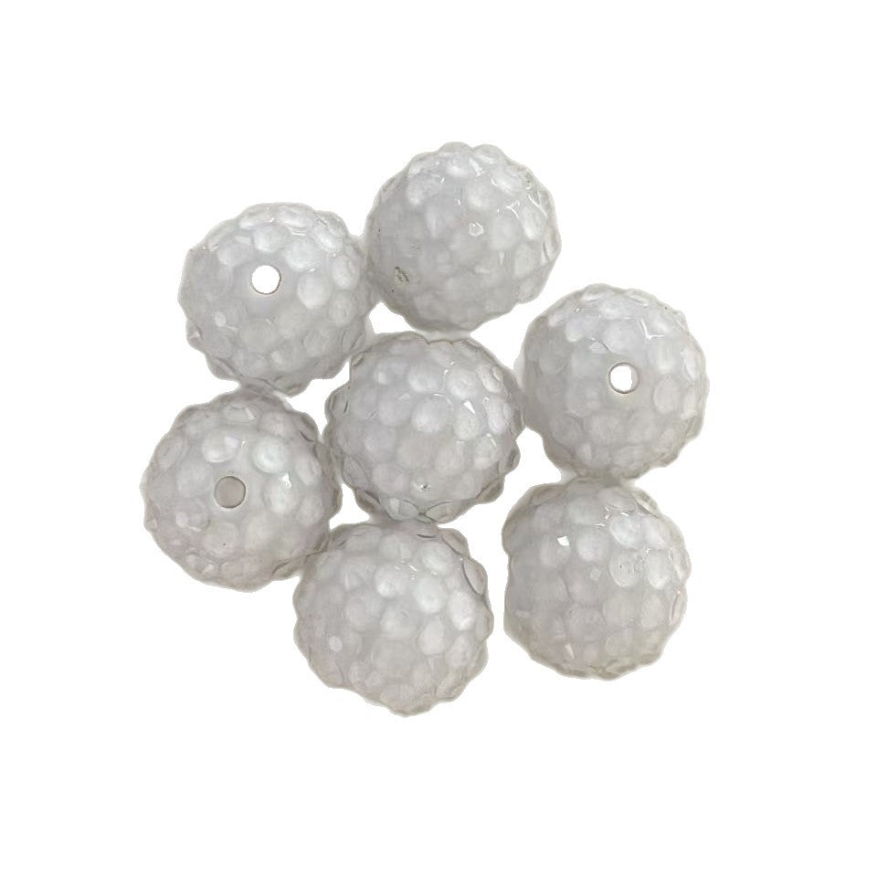 New 16mm 20mm resin rhinestone ball loose beads diy bracelet phone chain keychain necklace pendant beading accessories