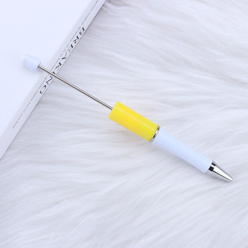 Beaded pen wholesale - diy creative cute beaded ballpoint pen - uv electroplated beaded pen - tri-color gradient beaded pen
