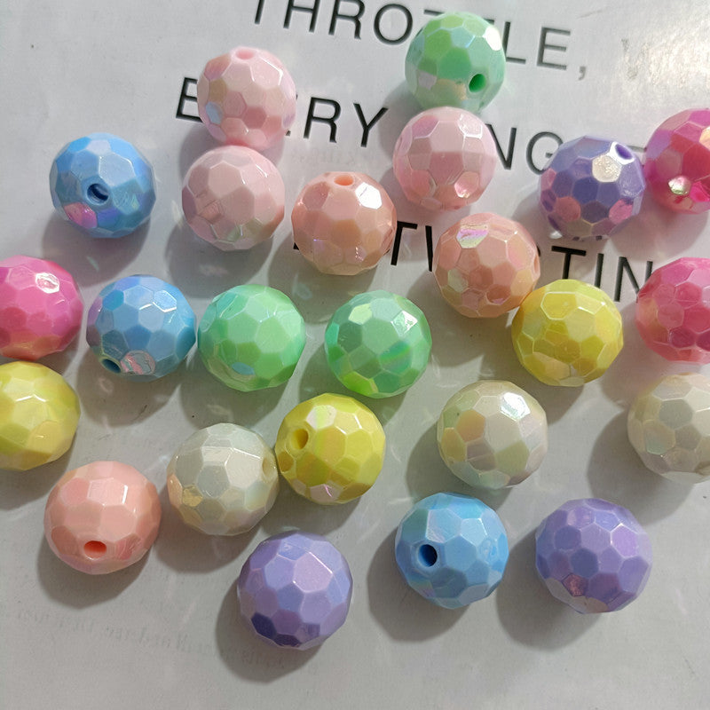 Transparent solid color faceted fantasy football beads globe beads colorful lamp beads diy bag bracelet bracelet car hanging accessories