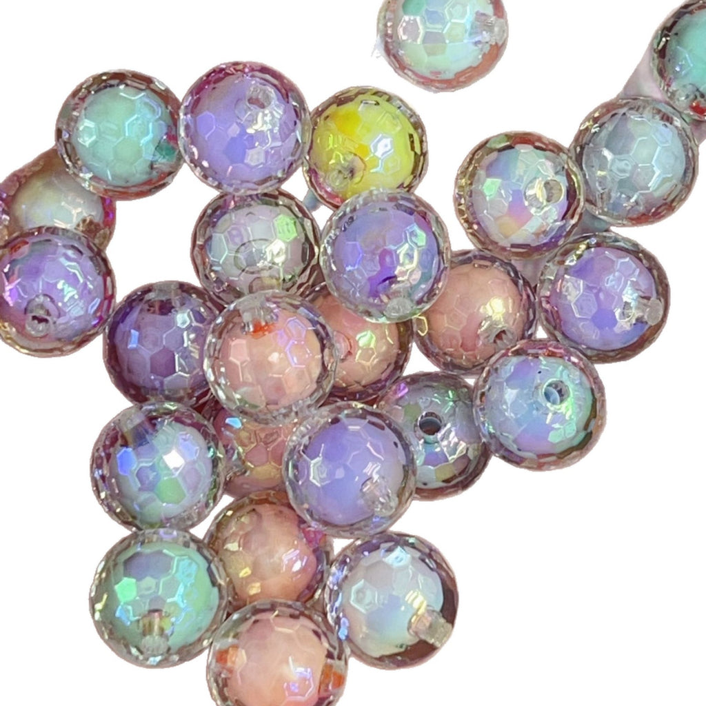 Uv plated disco beads 16mm earth beads sugar heart beads middle beads round beads diy jewelry accessories acrylic beading material