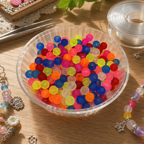 16mm transparent matte beads acrylic round beads matte straight hole beads goo pen beads loose beads diy jewelry accessories