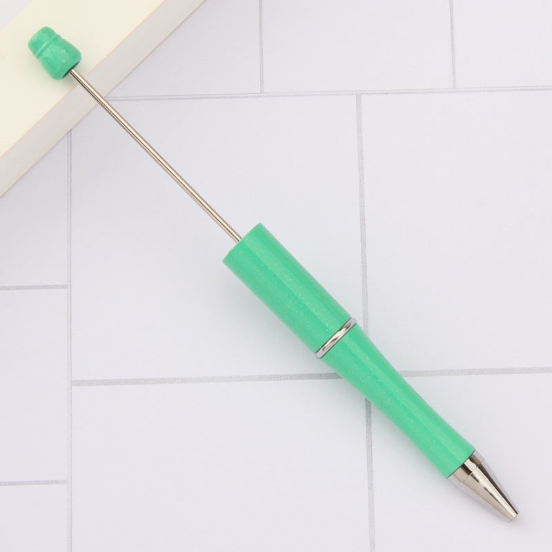 Beaded pen wholesale - diy creative cute beaded ballpoint pen - uv electroplated beaded pen - tri-color gradient beaded pen