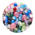 Starry sky fine glitter resin straight hole round beads cat eye acrylic beads diy earrings bracelet beaded necklace handmade accessories