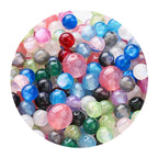 Starry sky fine glitter resin straight hole round beads cat eye acrylic beads diy earrings bracelet beaded necklace handmade accessories