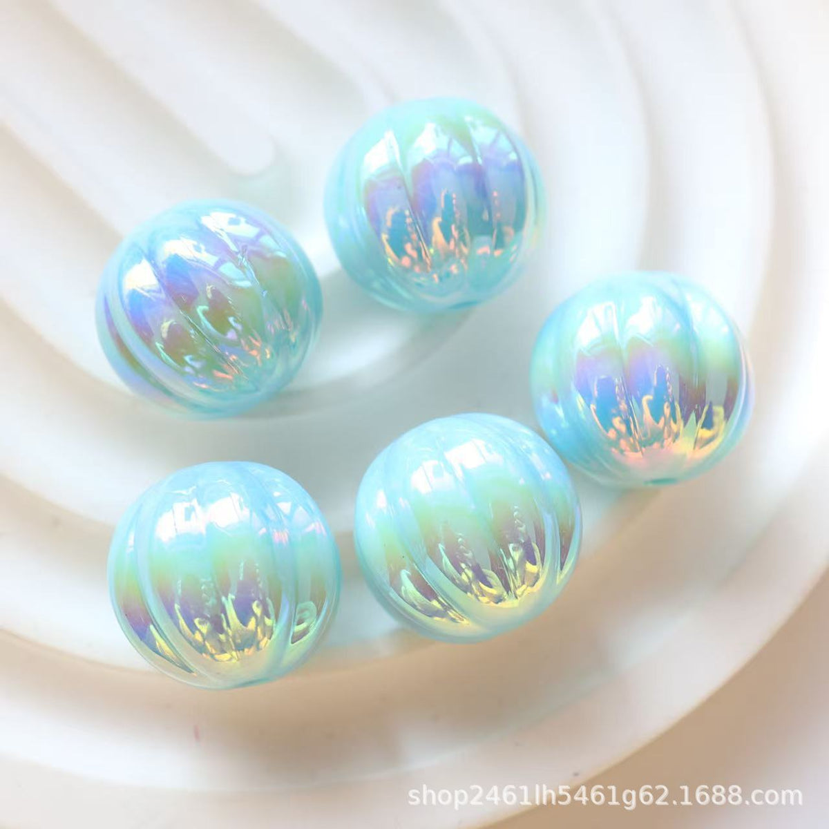 Acrylic new large uv pumpkin beads straight hole loose beads diy bracelet mobile phone chain chain beads jewelry accessories