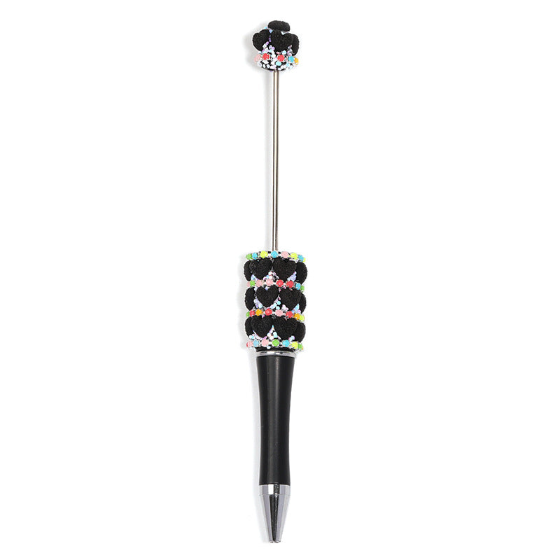 New Korean‑Style Full‑Rhinestone Ballpoint Pen, Luxury Heavy‑Duty Inlaid Rhinestone Kawaii Bead Guka Pen, High‑Aesthetic DIY Beaded Pen