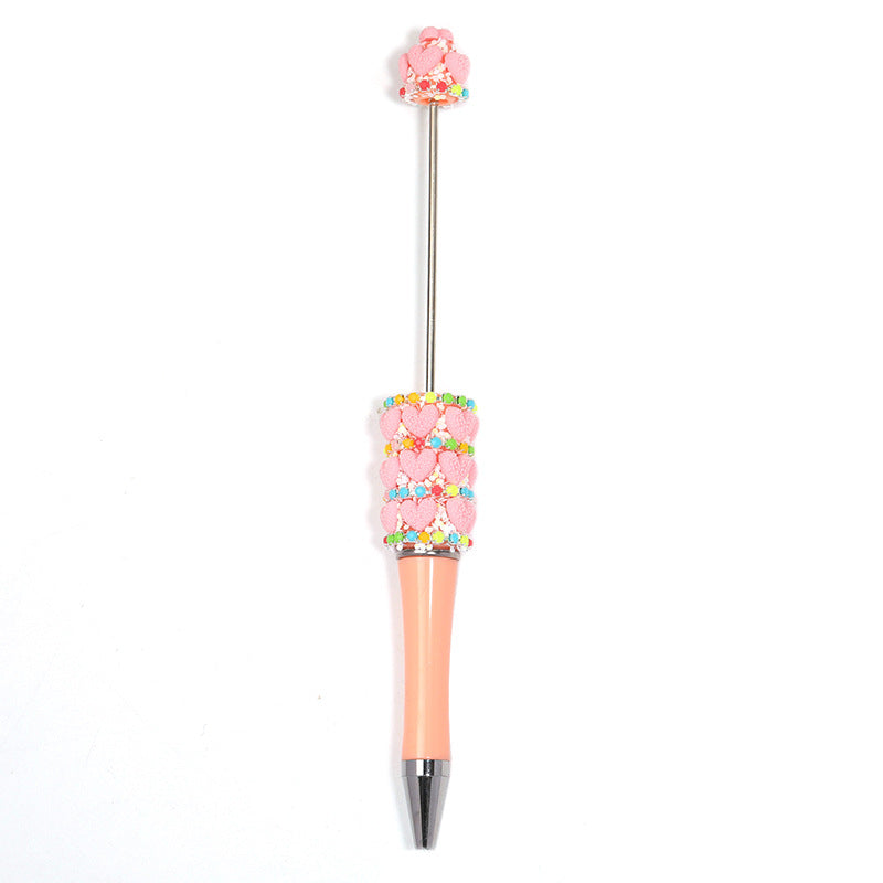 New Korean‑Style Full‑Rhinestone Ballpoint Pen, Luxury Heavy‑Duty Inlaid Rhinestone Kawaii Bead Guka Pen, High‑Aesthetic DIY Beaded Pen