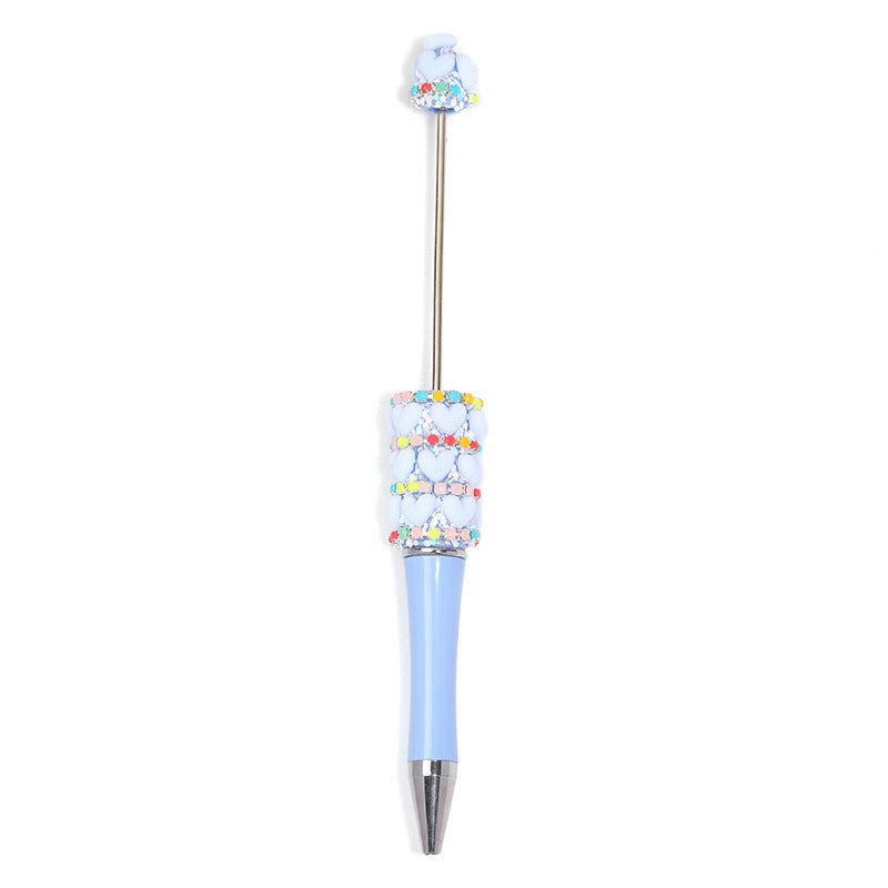 New Korean‑Style Full‑Rhinestone Ballpoint Pen, Luxury Heavy‑Duty Inlaid Rhinestone Kawaii Bead Guka Pen, High‑Aesthetic DIY Beaded Pen
