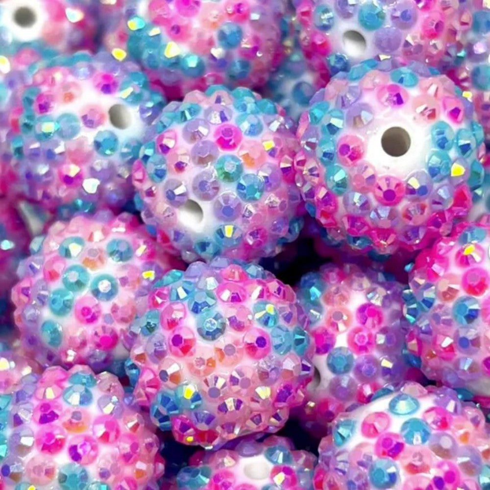 20mm mixed color resin beads - pink, rose, red, blue, and purple - diy resin drill ball loose beads, large beads, jewelry accessories