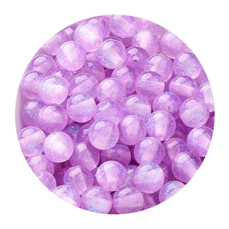 Starry sky fine glitter resin straight hole round beads cat eye acrylic beads diy earrings bracelet beaded necklace handmade accessories