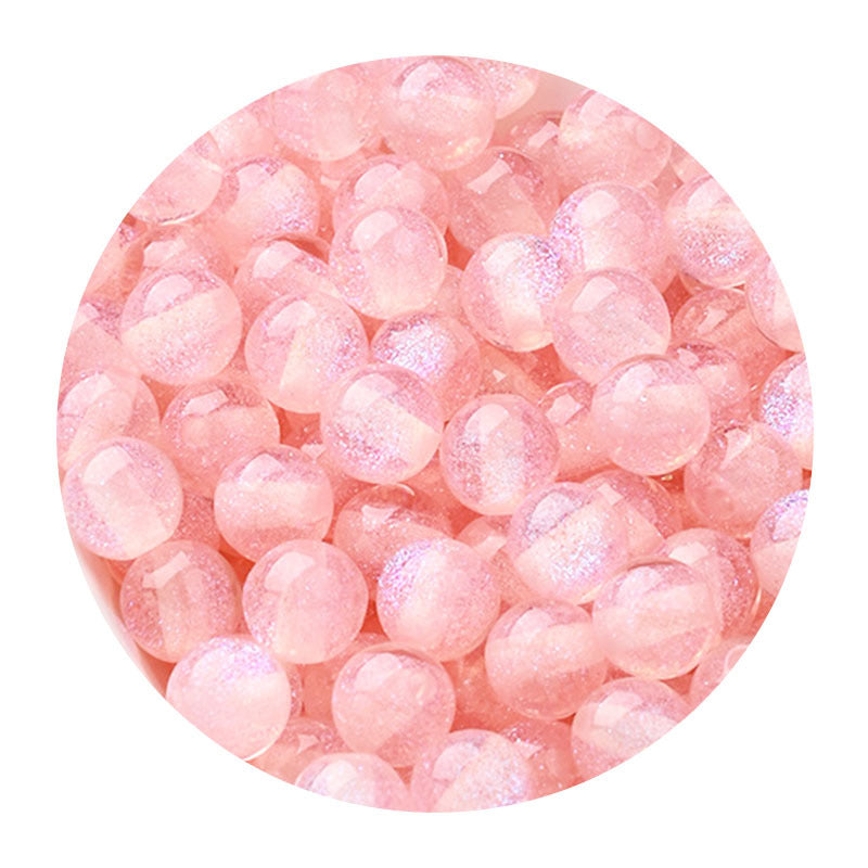 Starry sky fine glitter resin straight hole round beads cat eye acrylic beads diy earrings bracelet beaded necklace handmade accessories