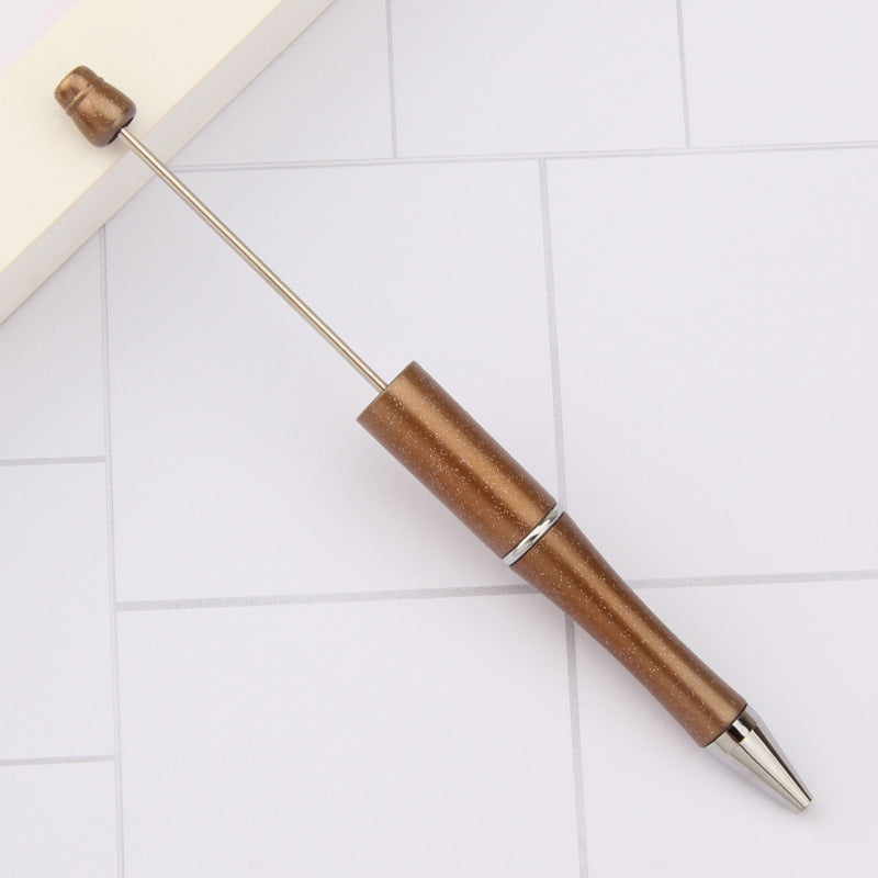 Beaded pen wholesale - diy creative cute beaded ballpoint pen - uv electroplated beaded pen - tri-color gradient beaded pen