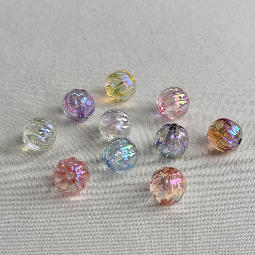 Acrylic 16mm clear uv coated pumpkin beads diy/phone chain beaded pen keychain material loose beads wholesale
