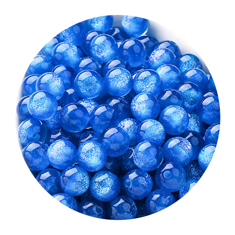 Starry sky fine glitter resin straight hole round beads cat eye acrylic beads diy earrings bracelet beaded necklace handmade accessories
