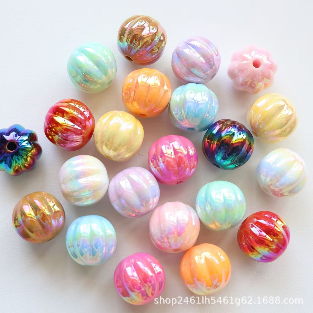 Acrylic new large uv pumpkin beads straight hole loose beads diy bracelet mobile phone chain chain beads jewelry accessories