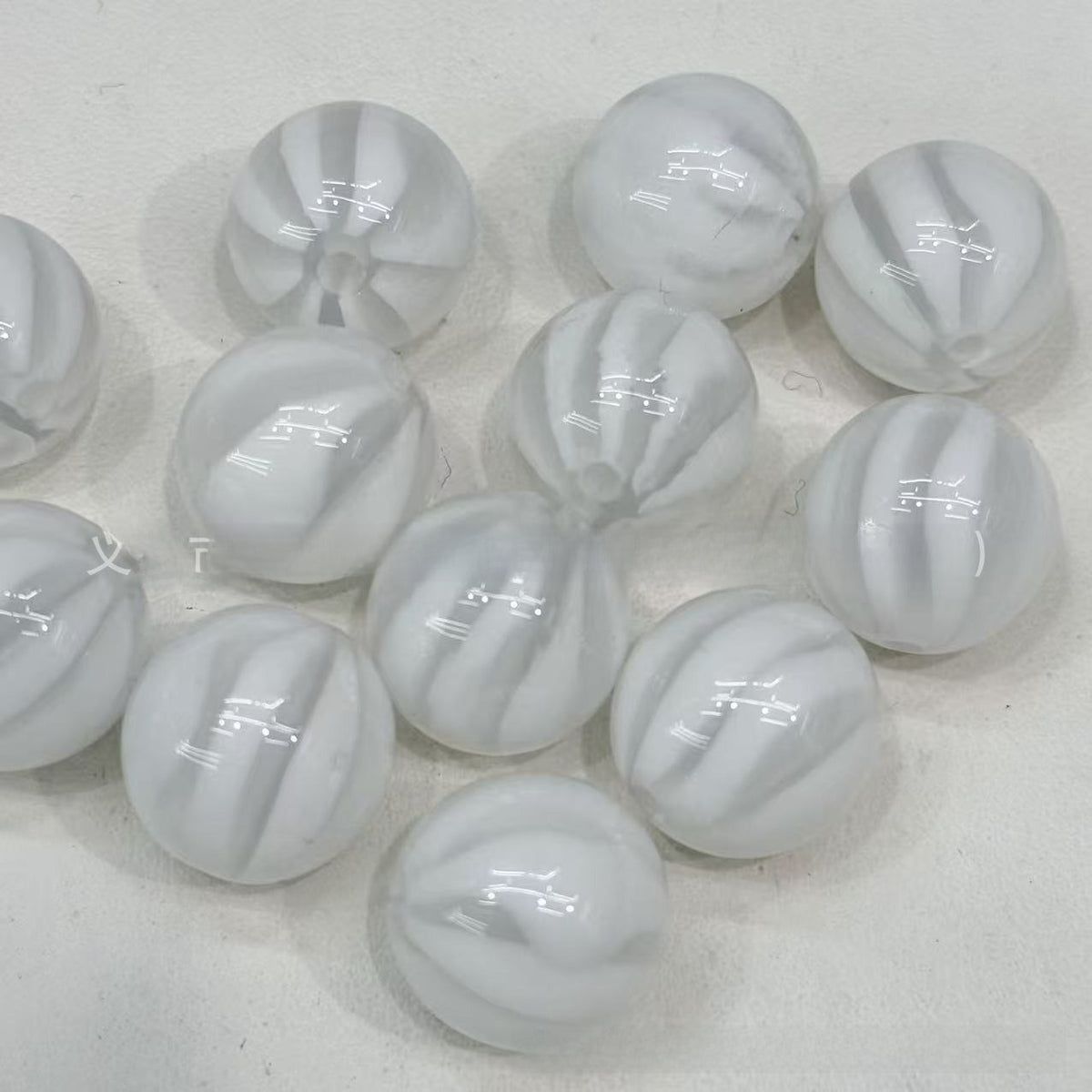 16mm blooming pumpkin beads watermelon stripes beaded diy handmade beaded pen mobile phone chain pendant loose beads jewelry accessories