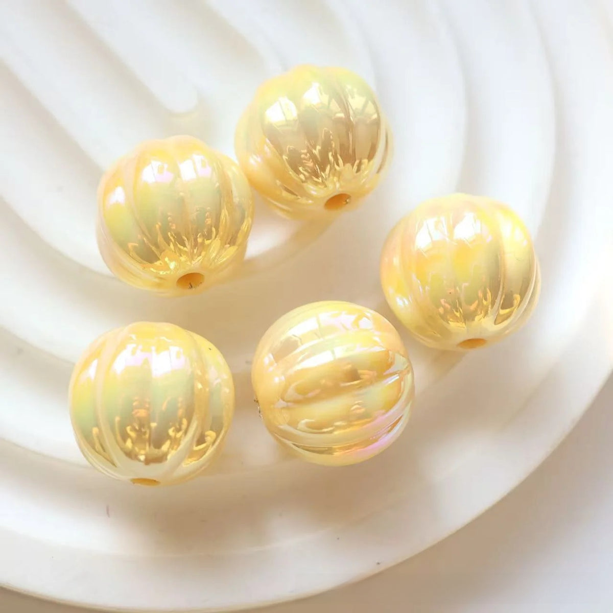 Acrylic new large uv pumpkin beads straight hole loose beads diy bracelet mobile phone chain chain beads jewelry accessories