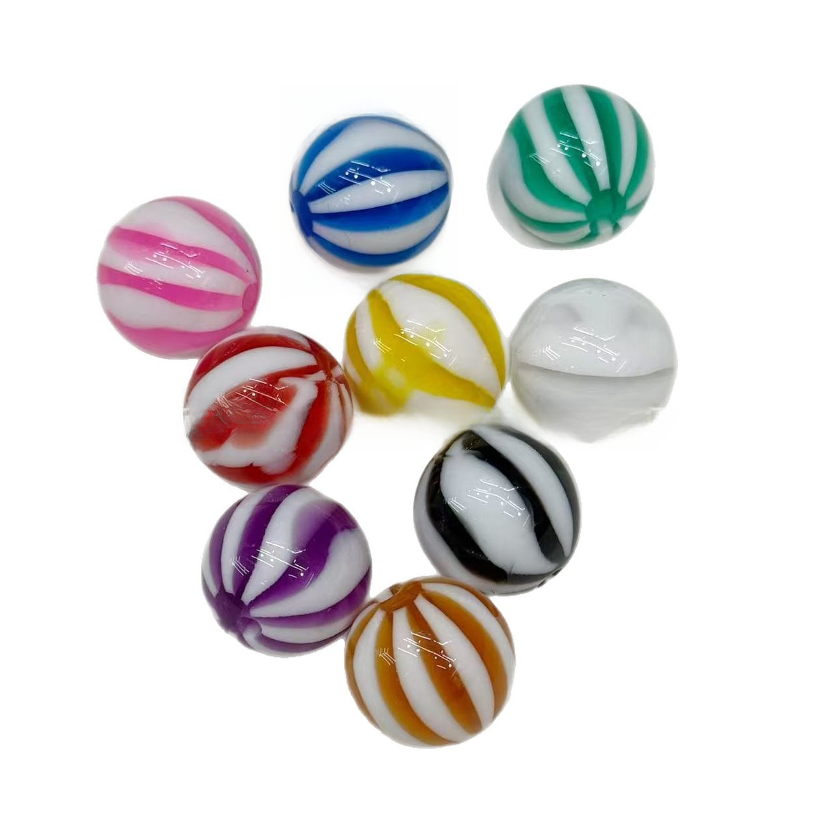 16mm blooming pumpkin beads watermelon stripes beaded diy handmade beaded pen mobile phone chain pendant loose beads jewelry accessories