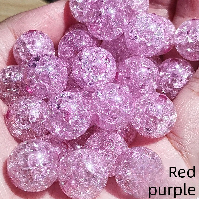 8-16mm burst beads acrylic crack round beads loose beads diy handmade beaded floral beads transparent ice crack beads