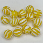 16mm blooming pumpkin beads watermelon stripes beaded diy handmade beaded pen mobile phone chain pendant loose beads jewelry accessories