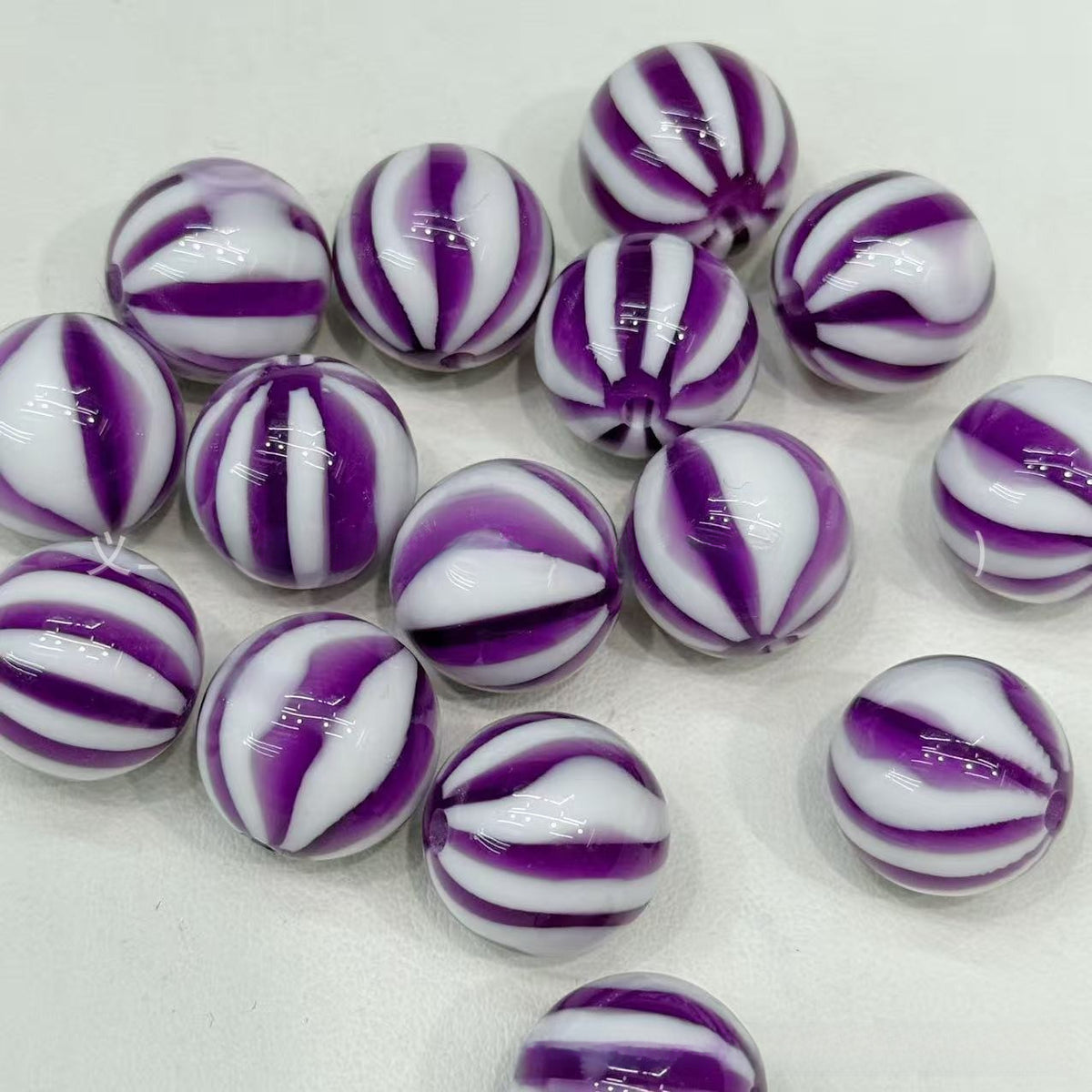 16mm blooming pumpkin beads watermelon stripes beaded diy handmade beaded pen mobile phone chain pendant loose beads jewelry accessories