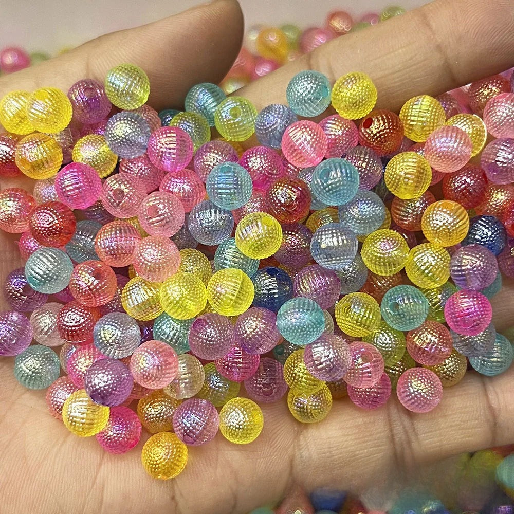 16mm colorful hemp ball beads diy bayberry ball beads handmade flower heart pitted beads color plated beads solid color transparent accessories